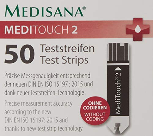 medisana 50 tiras reactivas para el autocontrol de la glucemia, compatibles con los medidores de glucemia MediTouch y MediTouch2